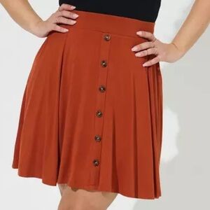 Torrid Mini Super Soft Button Up Skater Skirt Plus Size